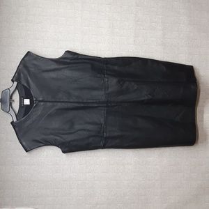 Venus Faux Leather Black Dress